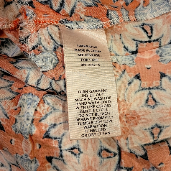 Women's Anthropologie Nanette Lepore Boho Orange & Blue Midi Sundress 10 - Picture 7 of 9